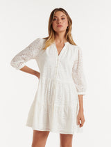 Gina Broderie Smock Dress Forever New