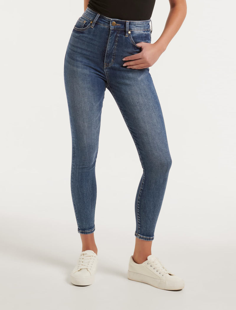 Mila Cropped High-Rise Skinny Jeans Forever New