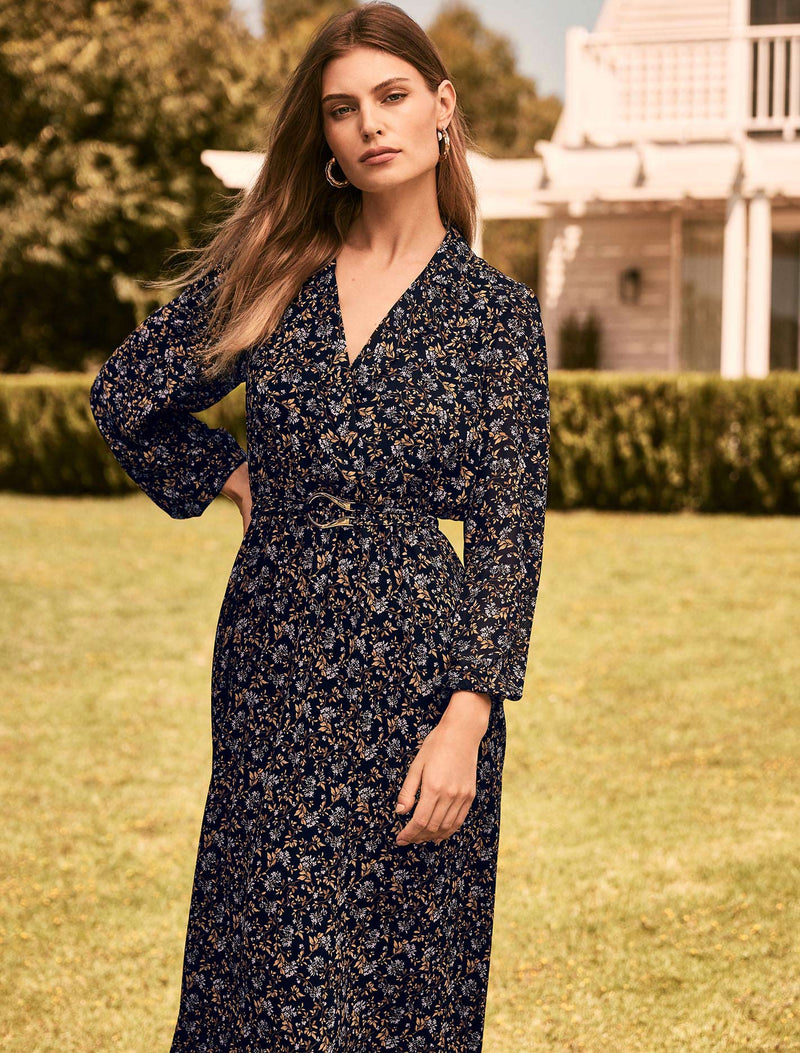 Nicoletta Wrap Front Midi Dress Everly Ditsy Forever New