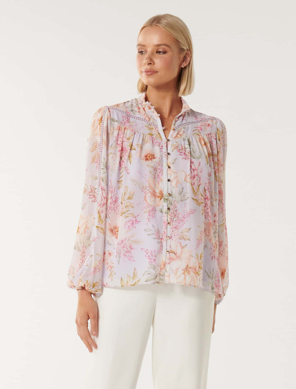 Adele Spliced Essence Blouse Forever New