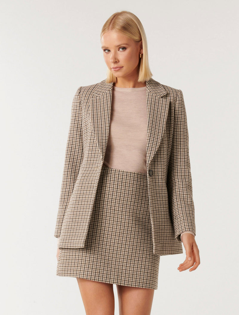 Kerry Single Breasted Wool Blazer Peach Forever New