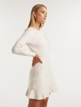 Cleo Long Sleeve Mini Knit Dress Forever New