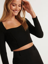 Frankie Long Sleeve Bustier Top Forever New