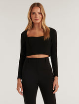 Frankie Long Sleeve Bustier Top Forever New