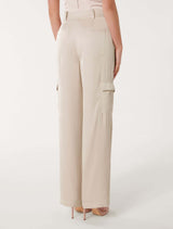 Selma Satin Cargo Pants Forever New