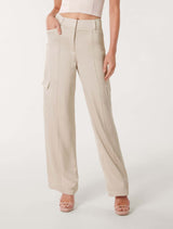 Selma Satin Cargo Pants Forever New