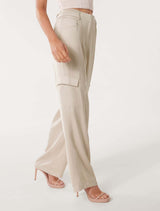 Selma Satin Cargo Pants Forever New