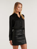 Dione Satin Pocket Shirt Forever New