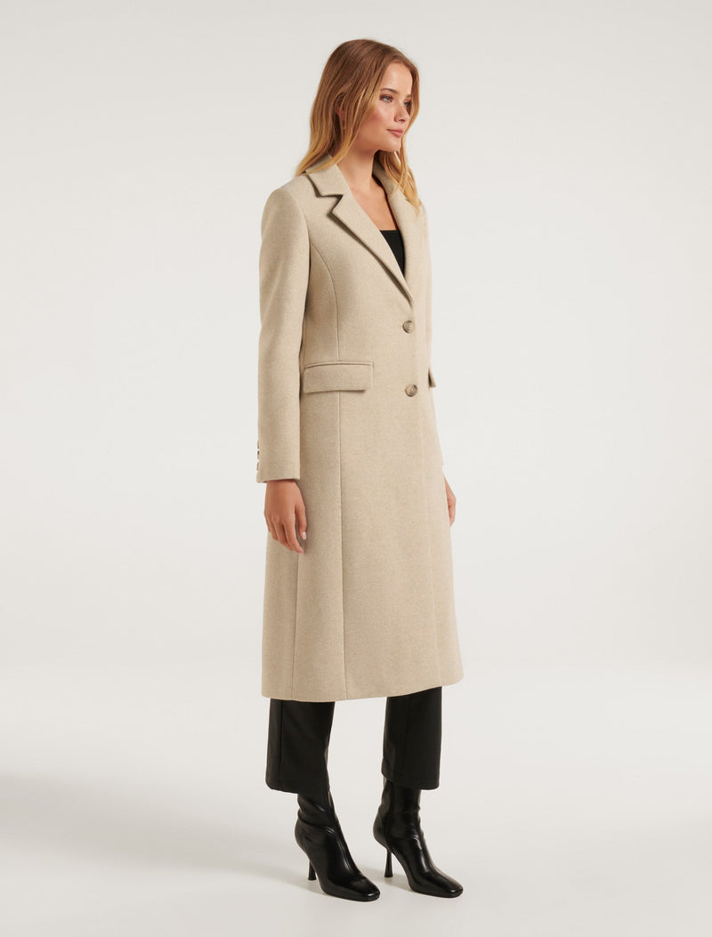 Baxter Single Breasted Longline Coat Forever New