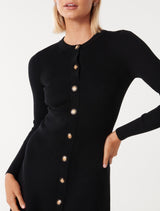 Jolie Button Through Mini Knit Dress Forever New