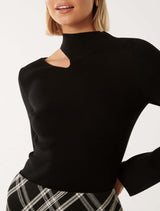 Quinn Cut Out Shoulder Knit Top Forever New