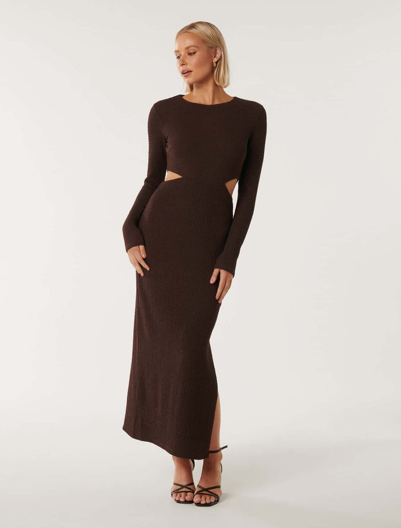 Celeste Cut Out Side Midi Dress Forever New