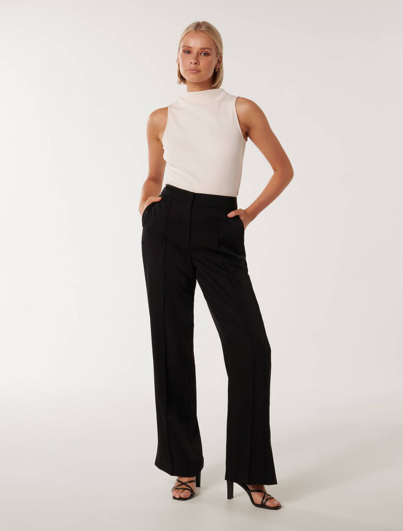 Jenna Split Hem Straight Leg Pants Forever New