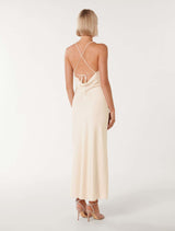 Remy Tie Back Satin Maxi Dress