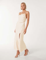 Remy Tie Back Satin Maxi Dress