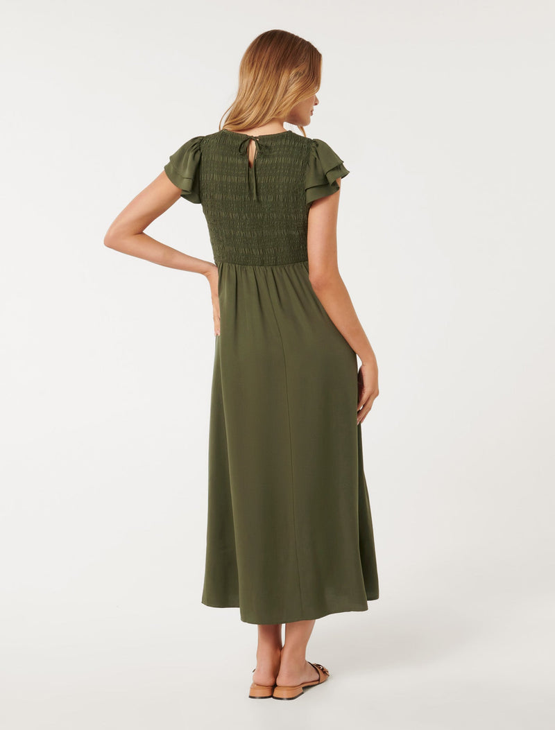 Tallulah Shirred Midi Dress Forever New
