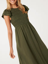 Tallulah Shirred Midi Dress Forever New