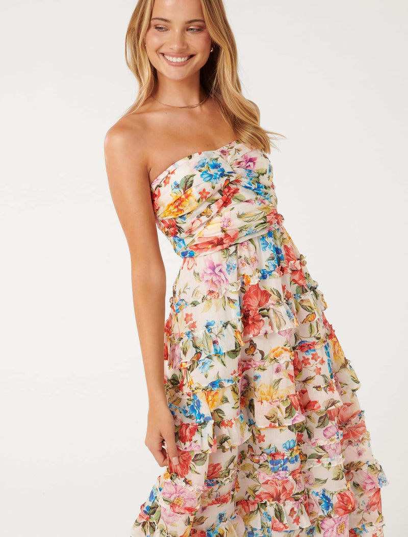 Floreto Strapless Ruffle Maxi Dress Forever New