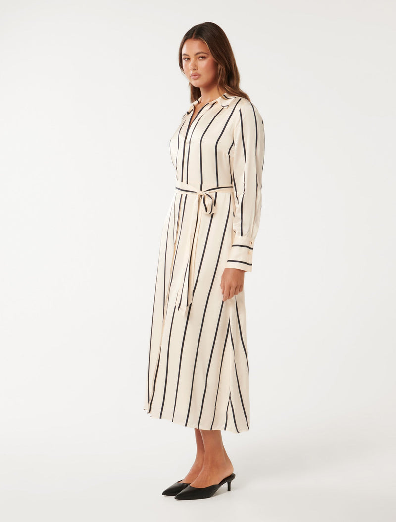 Janine Satin Shirt Midi Dress Forever New