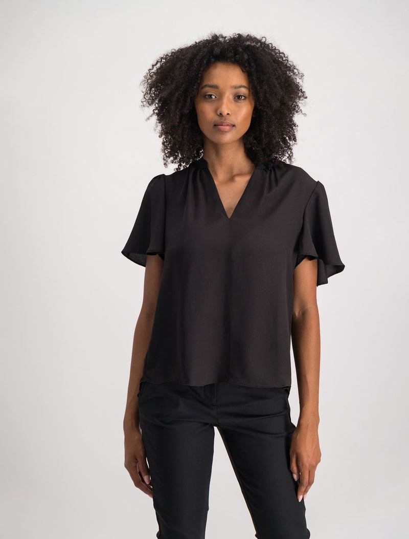 Melanie Flutter Sleeve Workwear Top